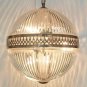 Exquisite Vintage Art Deco Brass & Cut Crystal Glass Ceiling Pendant Light