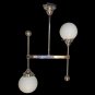 Antique Art Deco Ceiling Light Fixture â Nickel Brass Hanging Lamp Vintage 1920