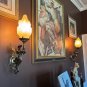 Rare Vintage Art Deco Brass Mermaid Wall Sconce Lights - Set of 2
