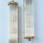 Pair of Vintage Art Deco Brass Wall Sconces with Glass Rods – Antique Ship Light