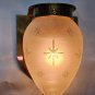 Marine Deco Brass & Star Glass Shades Wall Sconce Ship Lamps Fixture - Set of 2