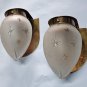 Marine Deco Brass & Star Glass Shades Wall Sconce Ship Lamps Fixture - Set of 2