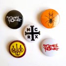 MY CHEMICAL ROMANCE Badge Button Set 25mm MCR 1" Pins Pinback Emo Black Parade