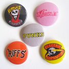 The Warriors Movie 1979 Badge Button Set 25mm 1" Pins Pinback riffs punks rogues