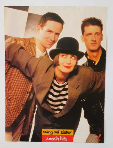 SWING OUT SISTER Smash Hits magazine 1 page pin up pull out poster 1987 vintage