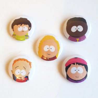 SOUTH PARK Badge Button Set 25mm 1" Pins Pinback Wendy Timmy Bebe Token Jimmy 90