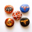 VAN HALEN Badge Button Set 25mm 1" Pins Pinback 1980s Eddie David Lee Roth rock