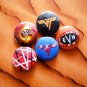 VAN HALEN Badge Button Set 25mm 1" Pins Pinback 1980s Eddie David Lee Roth rock