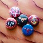 VAN HALEN Badge Button Set 25mm 1" Pins Pinback 1980s Eddie David Lee Roth rock