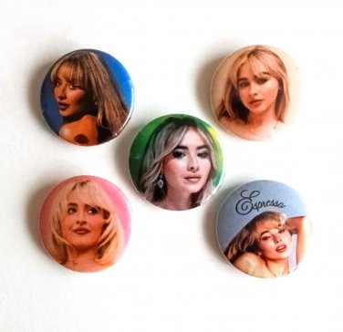 SABRINA CARPENTER Badge Button Set 25mm 1" Pins Pinback Espresso Eyes Wide Open