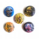 IRON MAIDEN Badge Button Set 25mm 1" Pins Pinback 1980s Eddie Powerslave Killers