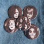 KISS 1974 Black & white Badge Button Set 57mm 2 1/4" Pins Pinback Ace Gene Paul