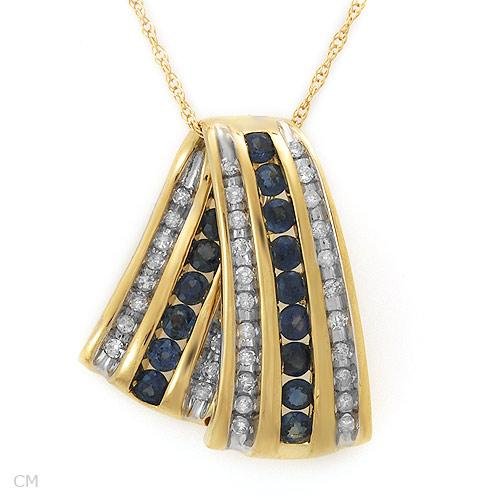 1.00 ctw Majestic Diamond & Sapphire Necklace Pendant
