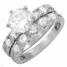 4.75 ctw Cubic Zirconia Round Cut Engagement Ring Set Size 8