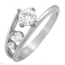 1.35 ctw Cubic Zirconia Journey Engagement Ring Size 9
