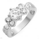 2.05 ctw Cubic Zirconia Round Accent Engagement Ring Size 5
