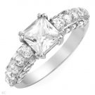 4.82 ctw Cubic Zirconia Princess Cut Engagement Ring Size 5