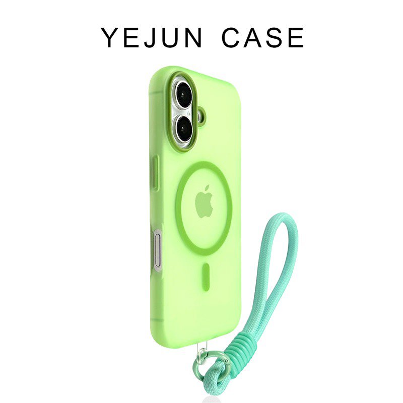 Green iPhone Case with Cyan Rope Lanyard &acirc;�� Crossbody/Wrist &acirc;�� Ships from China