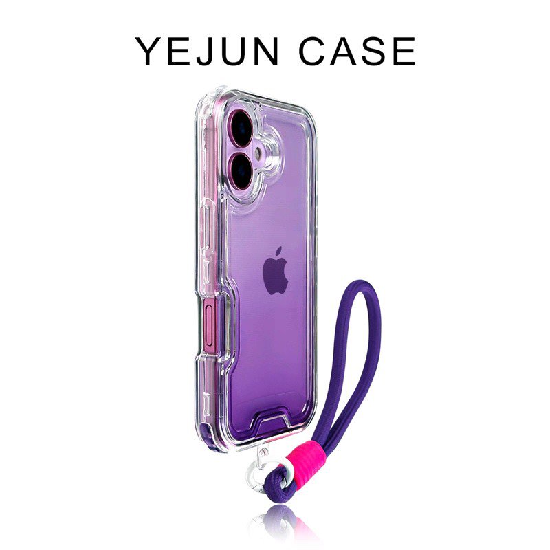 Purple Gradient iPhone 17/16 Pro Max Hard Case with Dark Purple Bracelet &acirc;�� Ships from China