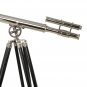 Vintage Nautical Tripod Decorative Telescope Brass Spyglass with Silver Finish