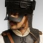 Undead Knight Helmet with Chainmail Black Fantasy LARP Helmet Medieval