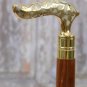 Classic Walking Stick Wooden and Brass - Goldene and White Walking Stick - Brass