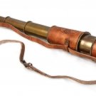 RII Antique Decor Spyglass, Pirate Telescope with Leather Case, Handheld Telesco