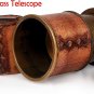 RII Antique Decor Spyglass, Pirate Telescope with Leather Case, Handheld Telesco
