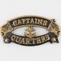 Captain s Quarters Door Plate Nautical Charm Plaque, Ship Boat Sign,