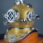 Diving helmet Golden Coated deep sea scuba Divers helmet with wooden base