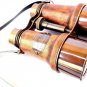 Brass Binoculars, 5x4.5 Antique Finish, Leather-Wrapped Telescope, Handmade