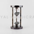 Vintage Nautical Brass Sand Timer with Working Double-Sided Compass Antique Mari