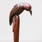 Wooden Raven Head Walking Stick Handcrafted Bird Handle Cane Vintage Style Wood