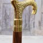 Classic Walking Stick - Wooden and Brass - Elegant Goldene Cane Gift for Grand
