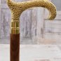 Classic Walking Stick - Wooden and Brass - Elegant Goldene Cane Gift for Grand