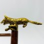 Leopard Brass Handle Wood Walking Stick Cane Antique Vintage For Gift Nautical