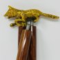 Leopard Brass Handle Wood Walking Stick Cane Antique Vintage For Gift Nautical