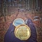 Brass Compass Engraved with Robert Frost Poem, Complete with Leather Case
