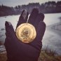 Brass Compass Engraved with Robert Frost Poem, Complete with Leather Case