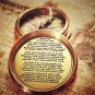 Brass Compass Engraved with Robert Frost Poem, Complete with Leather Case