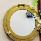 Nautical Brown Aluminium Porthole Style Wall Mirror | Ship Wall Décor for Home