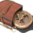 Brass Antique Poem Compass with Brown Leather Case Free Rustic Vintage gift Item
