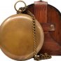Brass Antique Poem Compass with Brown Leather Case Free Rustic Vintage gift Item