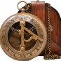 Brass Antique Poem Compass with Brown Leather Case Free Rustic Vintage gift Item