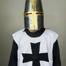 Templar Helmet Holy Brass Cross Templar Crusader Helmet With Cloak Medieval