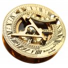 Premium Brass Sundial Compass, Vintage Retro Navigation Instrument, Nautical