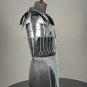 Brave lady armor Medieval knight gorget pauldron Bracers armor with chainmail