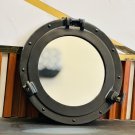 Nautical Blackened Aluminium Porthole Style Wall Mirror Ship Wall Décor