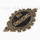 Handcrafted No Smoking Sign Plate Elegant Metal Warning Plaque for Home, Office,