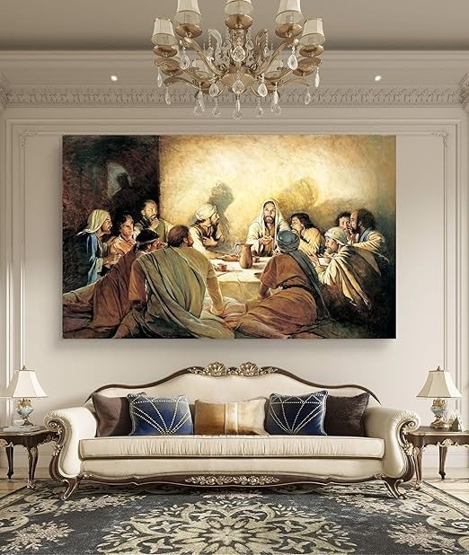 3Pcs Framed Jesus Wall Art:  Prints, Religious Themed, Traditional Style